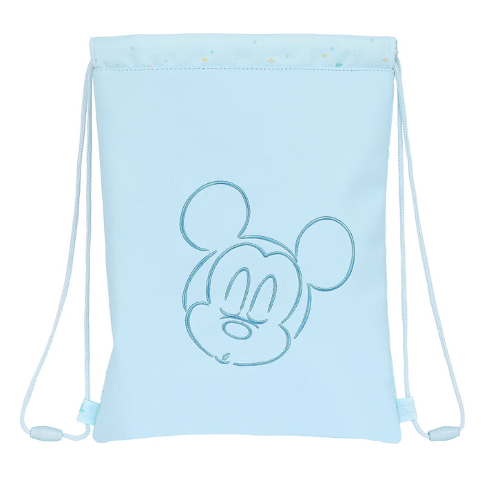 Backpack with Strings Mickey Mouse Baby Light Blue 26 x 34 cm