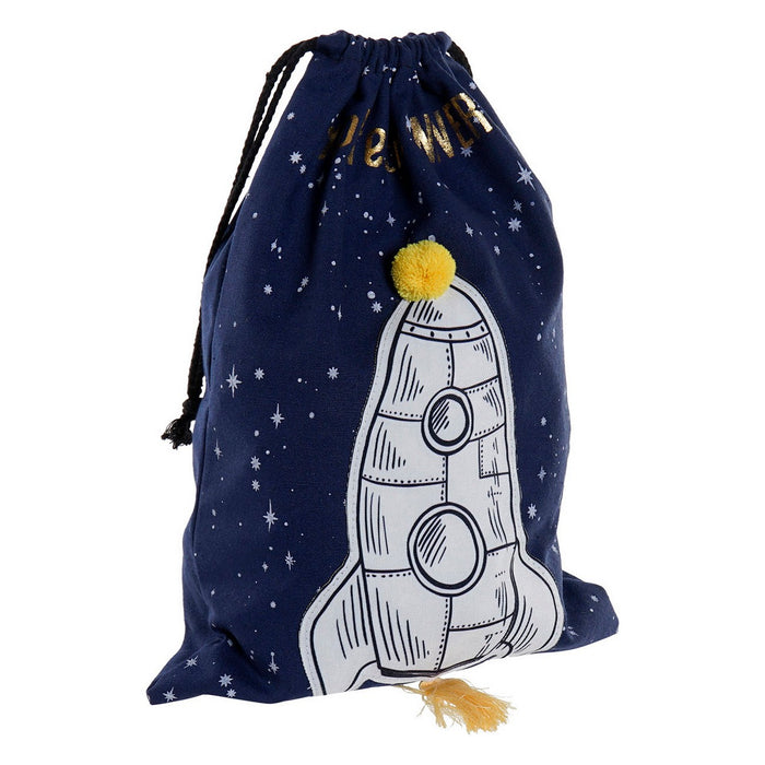 Tasche DKD Home Decor Explore the Universe Blau Weiß Verbindung 26 x 1 x 37 cm