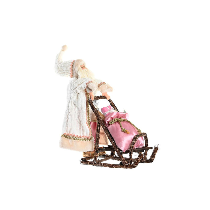 Deko-Figur DKD Home Decor Weihnachtsmann Weihnachten Grau Rosa Holz 42 x 22 x 50 cm