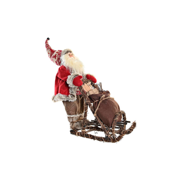 Deko-Figur DKD Home Decor Rot Grau Holz Weihnachtsmann 42 x 22 x 48 cm