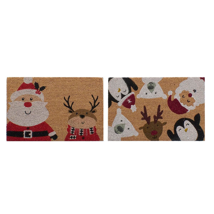 Doormat DKD Home Decor Christmas PVC Coconut Fibre (60 x 40 x 1,5 cm) (2 Units)