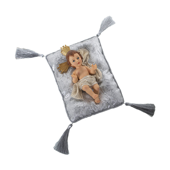 Deko-Figur Alexandra House Living Silberfarben Kunststoff 12 x 15 x 23 cm Kissen Jesuskind