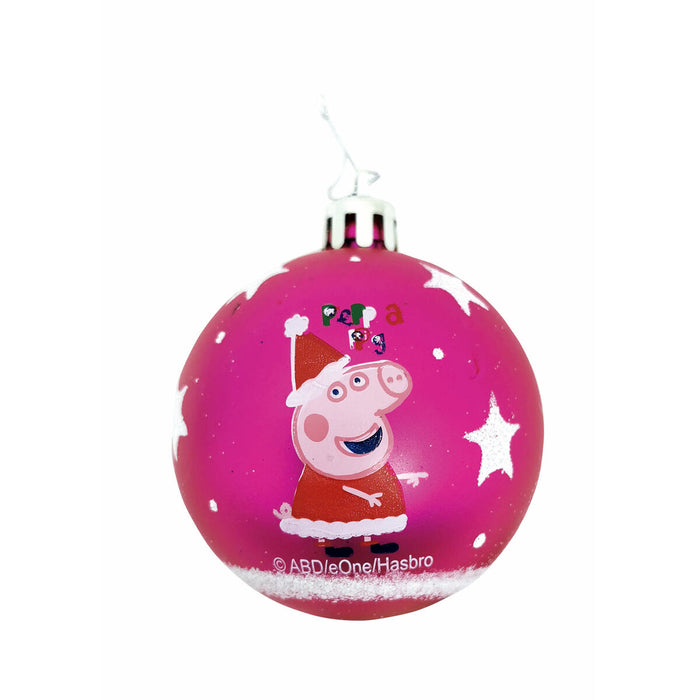 Weihnachtsbaumkugel Peppa Pig Cosy corner Pink 6 Stück Kunststoff (Ø 8 cm)