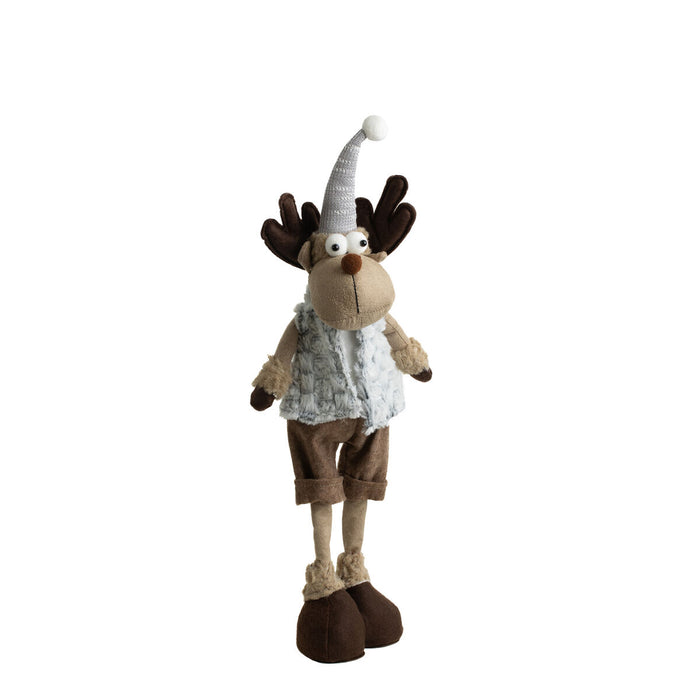 Christmas Reindeer Romimex Grey Polyester 20 x 56 x 10 cm