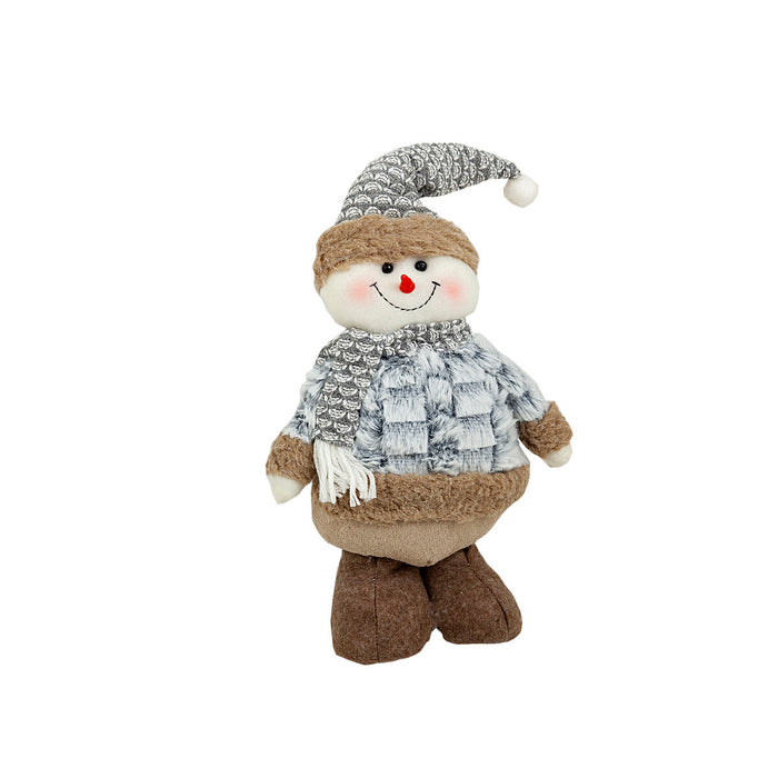 Figur Romimex Grau Polyester 15 x 40 x 7 cm Schneemann