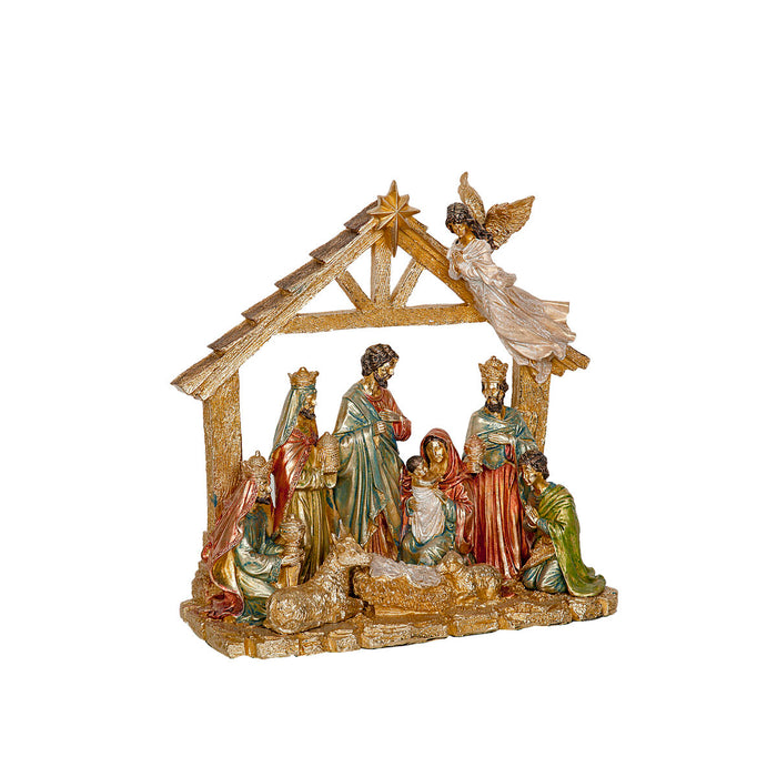 Christmas nativity set Romimex Multicolour Resin 40 x 39 x 17 cm