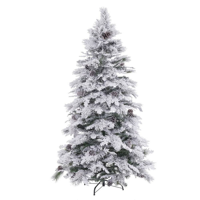 Weihnachtsbaum Weiß grün PVC Metall Polyäthylen Verschneit 240 cm