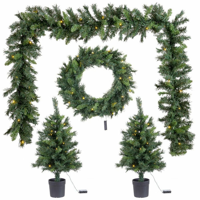 Christmas Tree Green PVC 80 x 50 x 18 cm (4 Units)