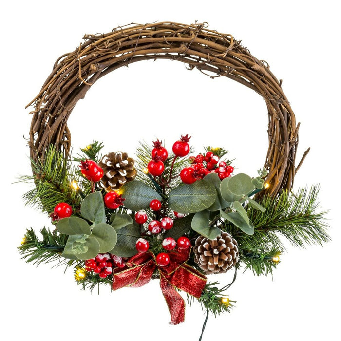 Weihnachtskranz Bunt PVC Rattan 30 x 30 x 10 cm