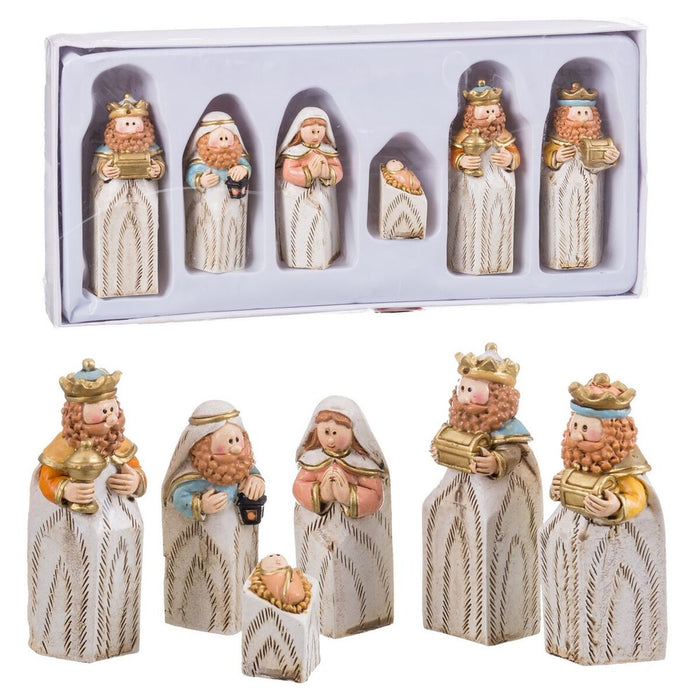 Weihnachtskrippe Bunt Harz Geburt/Krippe 25 x 11,5 x 3 cm