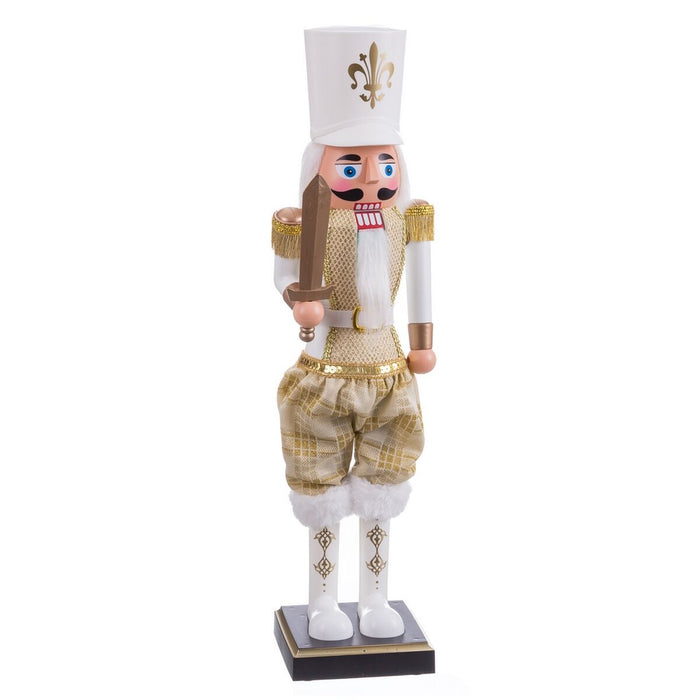 Weihnachtsschmuck Weiß Gold Soldat 14 x 12 x 52 cm