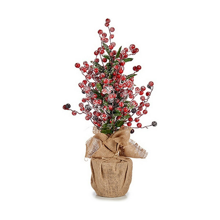 Weihnachtsbaum Verschneit Beeren Braun Rot Kunststoff 24 x 51 x 24 cm