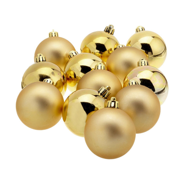 Weihnachtsbaumkugeln Decoris 12 Stück Gold Kunststoff Ø 6 cm