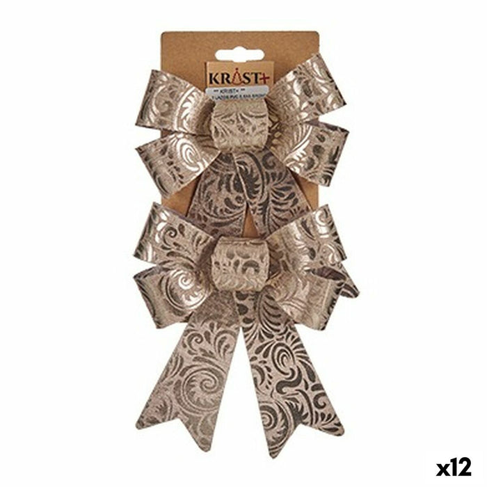 Schleife Weihnachtsschmuck Bronze PVC 15 x 4 x 16 cm (12 Stück)