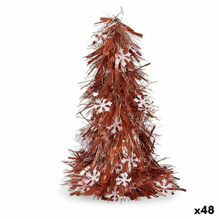 Deko-Figur Weihnachtsbaum Lametta Weiß Kupfer Polypropylen PET 20 x 30 x 20 cm (48 Stück)