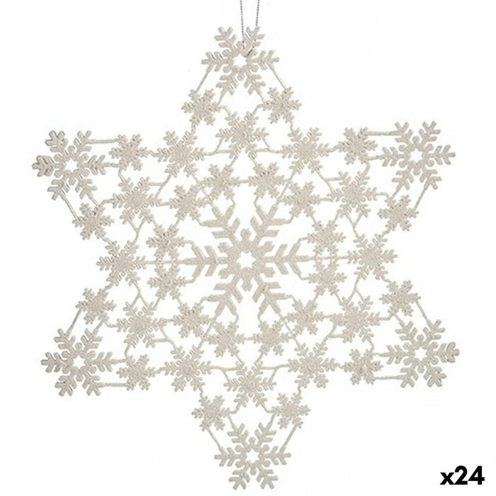 Christmas bauble Star Mother of pearl 31,5 x 32 x 0,1 cm (24 Units)