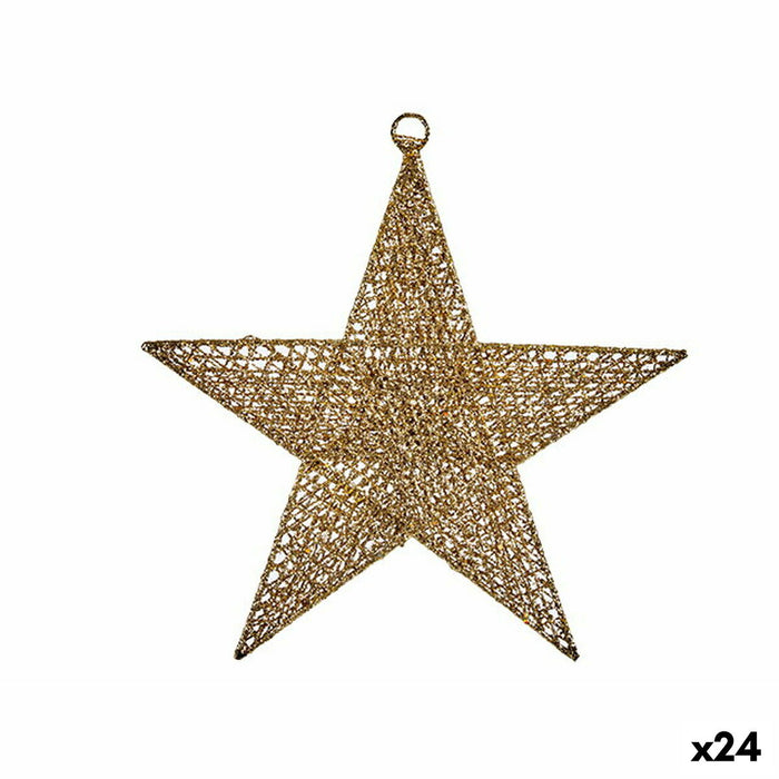 Weihnachtsschmuck Stern Gold Metall 30 x 32 x 0,5 cm (24 Stück)