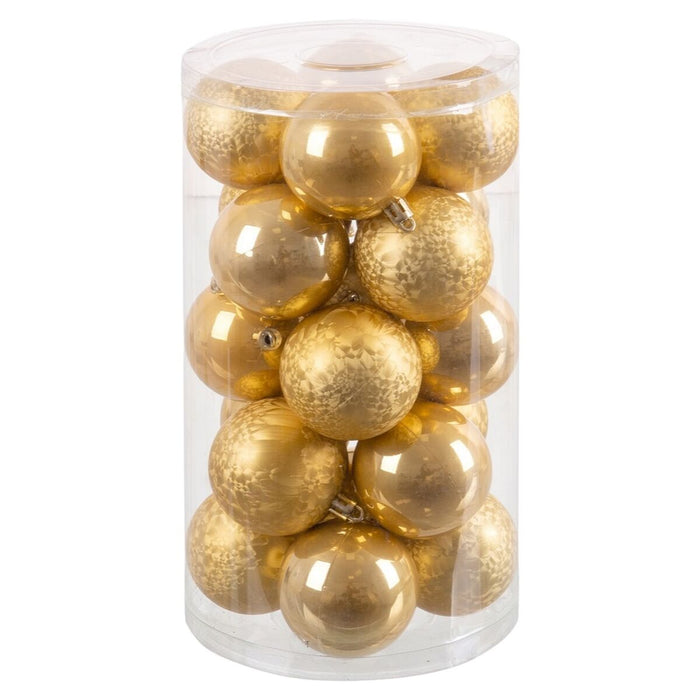 Weihnachtsbaumkugeln Gold Kunststoff Ø 6 cm 14,5 x 14,5 x 26 cm (20 Stück)