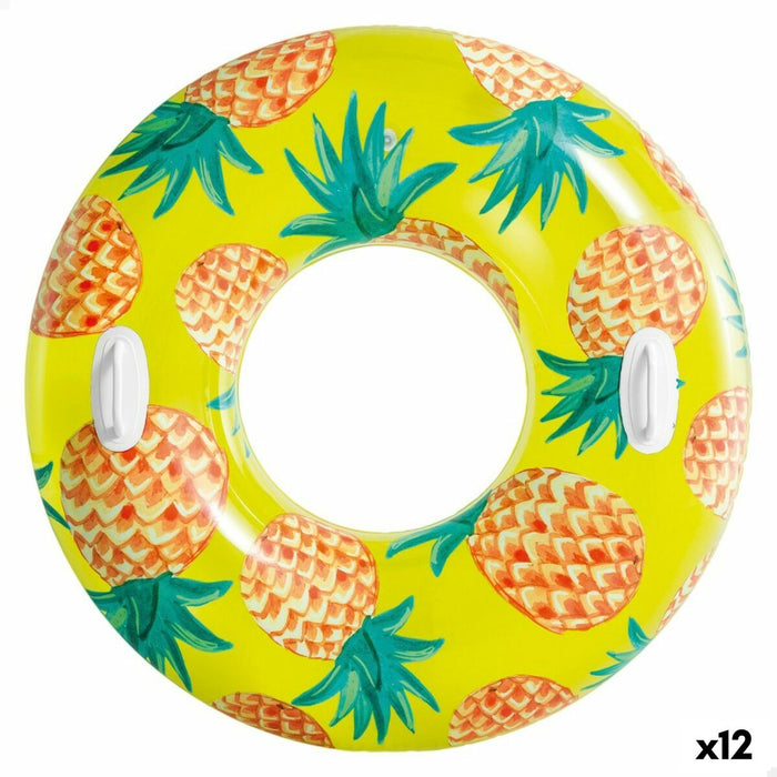 Aufblasbarer Donut-Schwimmhilfe Intex Tropical Fruits Ø 107 cm (12 Stück)