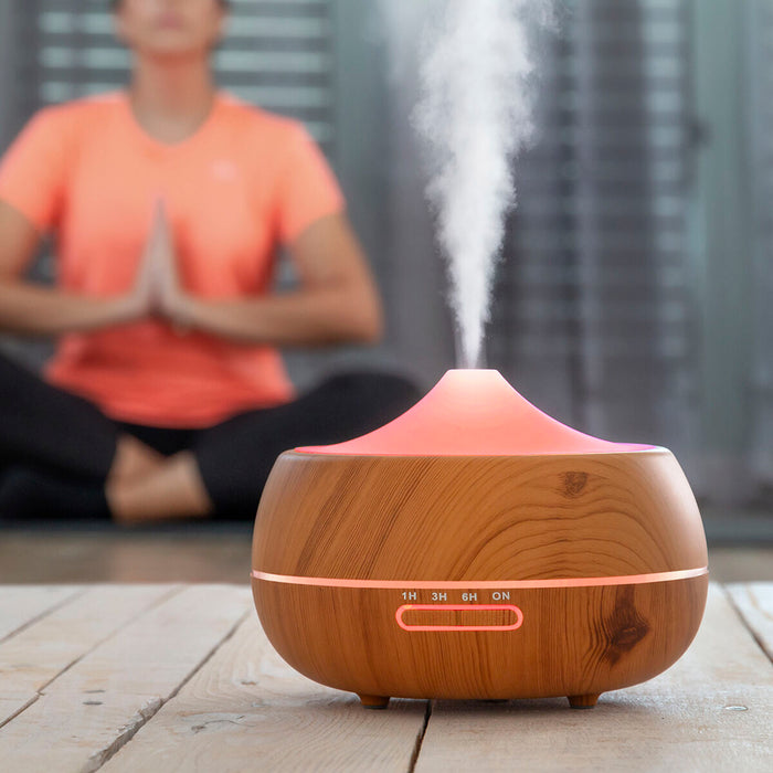 Luftbefeuchter Aroma Diffusor Multicolor-LED Wooden-Effect InnovaGoods